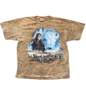 Vintage 1999 Female Native American Tie-Dye Shirt